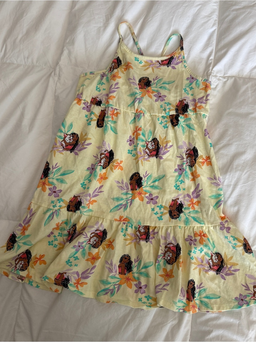 Disney | Girl’s 6 | Yellow Floral Dress with Moana Character Print